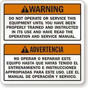   manual   Advertencia no operar o repaprar Aluminum Sign, 5 x 5