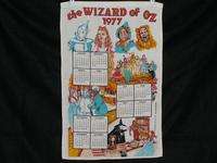 MGM Wizard of Oz Movie Homage 1977 Linen Calendar Towel  