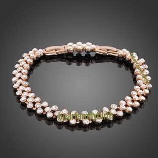 18K rose gold GP swarovski crystal modern bracelet 402  