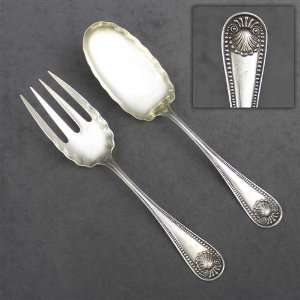 Bead by Whiting Div. of Gorham, Sterling Salad Serving Spoon & Fork 