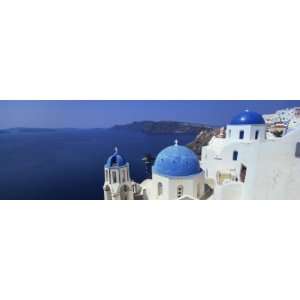  Oia with Blue Domed Churches and Whitewashed Buildings 