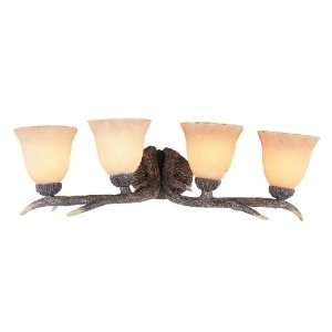   Country Style And Antler 4 Light Bathroom Lights in Replica Deer
