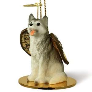  Siberian Husky Gray & White Angel Dog Ornament Figurine 