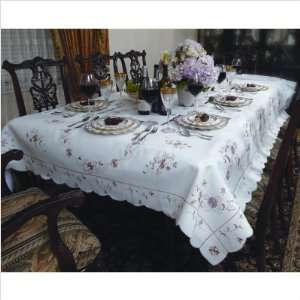  Linen Renaissance 3001 WH Renaissance Embroidered Design Tablecloth 