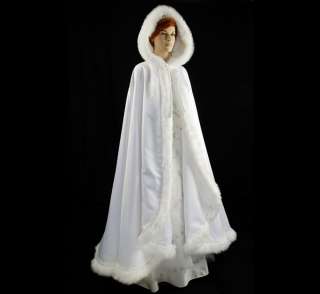 NEW FORMAL WEDDING WINTER WHITE IVORY FAUX FUR CAPE 62  