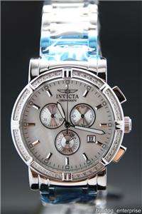   II Diamond MOP Silver Tone Stainless Chronograph Watch New 4741  