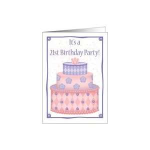  Whimsical Cake 21st Birthday Invitation Card Toys & Games