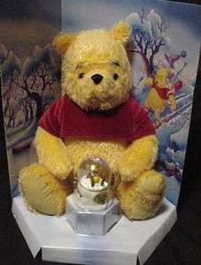 2002 Holiday POOH 15 Plush Bear + BONUS Snow Globe*Winnie the Pooh 