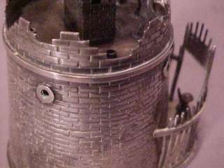 Chinese Export Silver WC Wing Chun Detailed Miniature Military Fort 