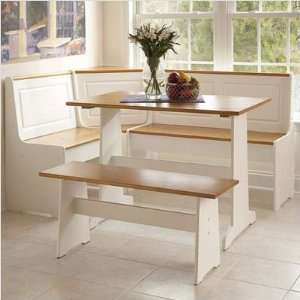  Linon Ardmore Breakfast Nook (White and Pine) 90305WHT AB 