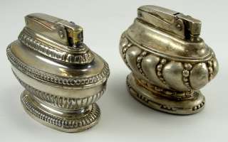 Ronson Set of Two Weighted Table Lighters Made in England Queen Anne 