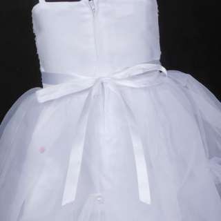 KD074 28 White Flower Girls Party Pageant Dress 3T 4T  