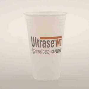  21 oz.   Recyclable soft sided offset frosted plastic cup 