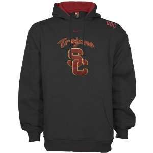  Nike USC Trojans Black Bump & Run Hoody Sweatshirt Sports 