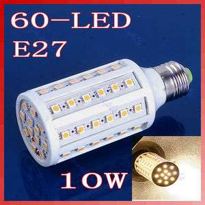 E27 60 SMD 5050 LED Light Corn Bulb Lamp Warm White 10W 200V 230V 