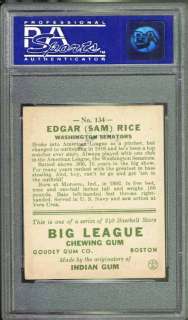 1933 Goudey #134 Sam Rice PSA 6 EX/MT  