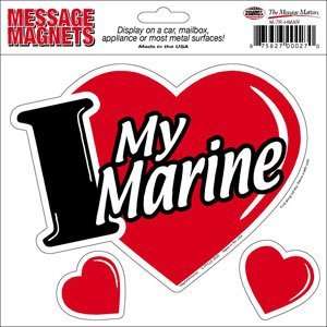  I Love My Marine 3 in 1 Car Magnet Automotive