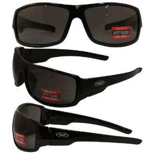 Global Vision Italiano Safety Sunglasses Black Frames Smoke Lens ANSI 