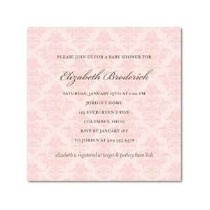    Baby Shower Invitations   Damask Hint Chenille By Dwell Baby