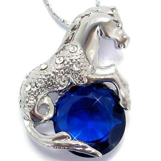 Stunning Horse Cut Blue Sapphire Necklace/Pendant P5910  