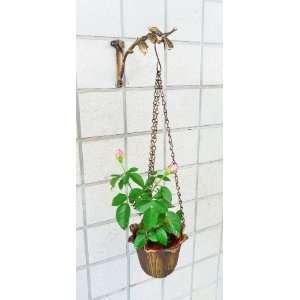  Brass Flower Hanging Basket with Dragonfly Wall Hanger 