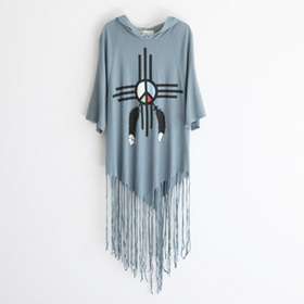 WILDFOX COUTURE NWT CHUMASH DESERT FRINGE HOOD T (2 COLORS)  