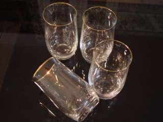 Bohemia Crystal Glasses Geneve Gold Rim Hiball 5 1/8  