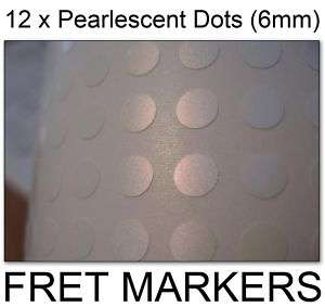 12 x 6.35mm (1/4) Round Pearl Effect Fret Marker Dots  