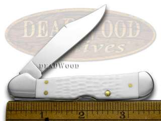 CASE XX Jigged White Delrin Copperlock Pocket Knife Knives  