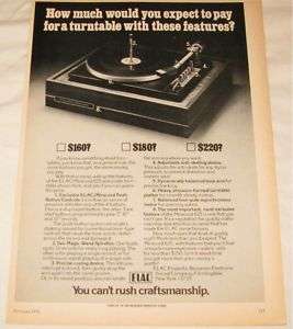 Vintage Elac Miracord 625 Turntable PRINT AD from 1974  