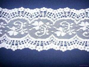 New White Flat 3 1/4 Wide Polyester Lace Sewing Trim Per Yard  