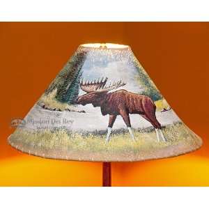  20 Painted Pigskin Lamp Shade  Moose