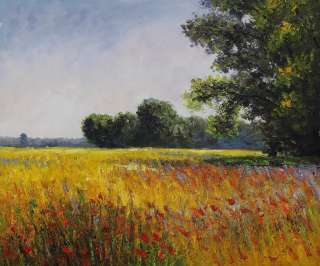 Repro Handmade Oil Painting Claude Monet Oat Fields  