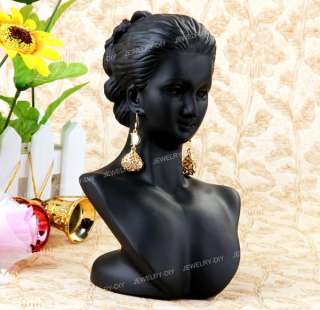 Necklace Pendant Earrings Black Display Stand Bust Holder 8x5  