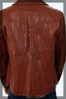 Vintage 70s Campus Big Stitch Leather Jacket S/M Small Medium  