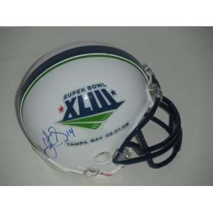  Limas Sweed Signed Super Bowl 43 Mini Helmet Steelers 
