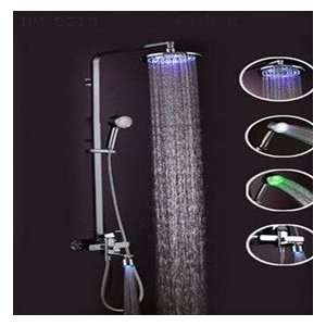 Faucetland 024002064 Wall Mount Rain Shower Faucet?build in LED Lights 