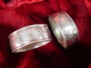 PAIR Antique 1930s SILVERPLATE NAPKIN HOLDERS Rings  
