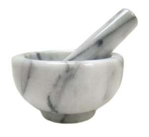 Solid marble mortar and pestle (G243)  