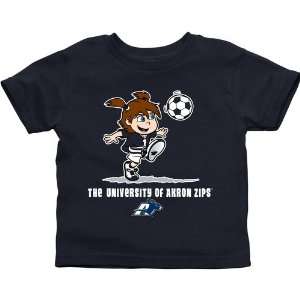   Akron Zips Toddler Girls Soccer T Shirt   Navy Blue