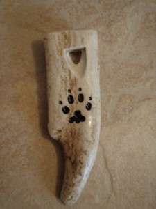 WHITETAIL DEER ANTLER TIP WHISTLE CARVED WOLF TRACK NEW  