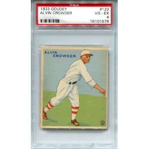  Alvin Crowder Unsigned 1933 Goudey PSA Graded 4 Card 
