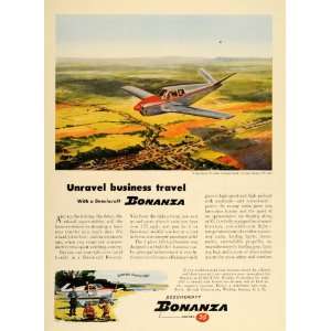  1947 Ad Bonanza Model 35 Beechcraft Airplane Business 