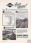 1955 Illinois Central Railroad Ad IC the First Choice 