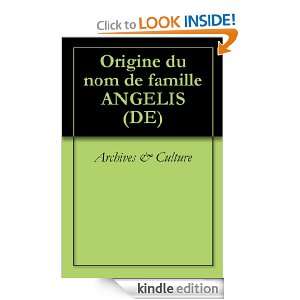 Origine du nom de famille ANGELIS (DE) (Oeuvres courtes) (French 