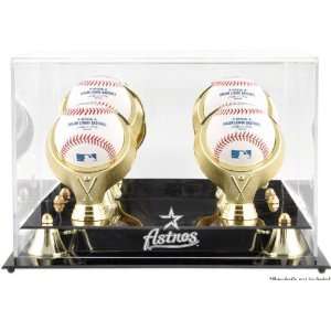 Houston Astros Golden Classic Four Baseball Logo Display Case  