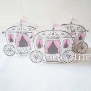 100PCS New Carriage Wedding Gift Boxes Favor Supply  