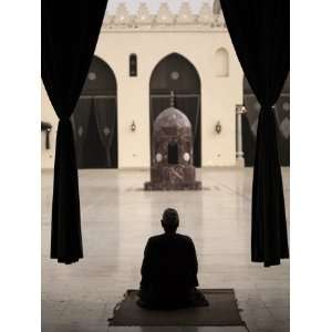  Man Praying at the Mosque of Al Hakim, Cairo, Egypt, North 