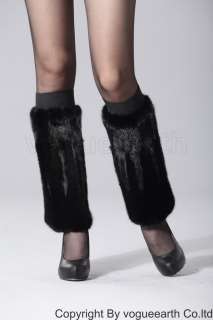 9184 new real mink fur black/brown foot leg warmer  