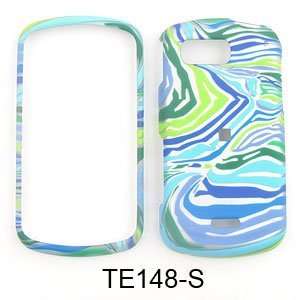 Samsung Moment m900 Blue/Green Zebra Print Hard Case/Cover/Faceplate 
